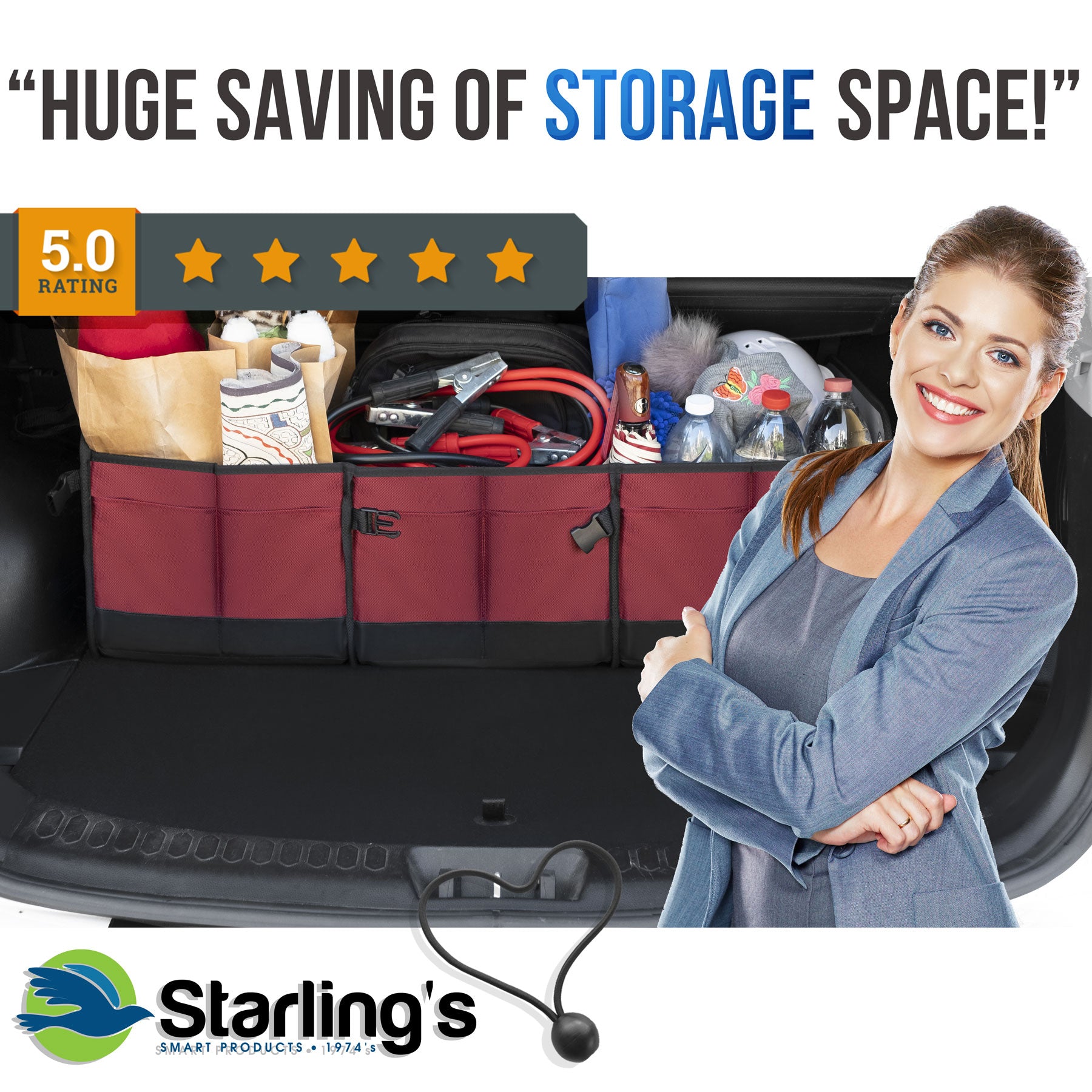 Starling's Car Trunk Organizer - Durable Storage SUV Cargo Organizer A