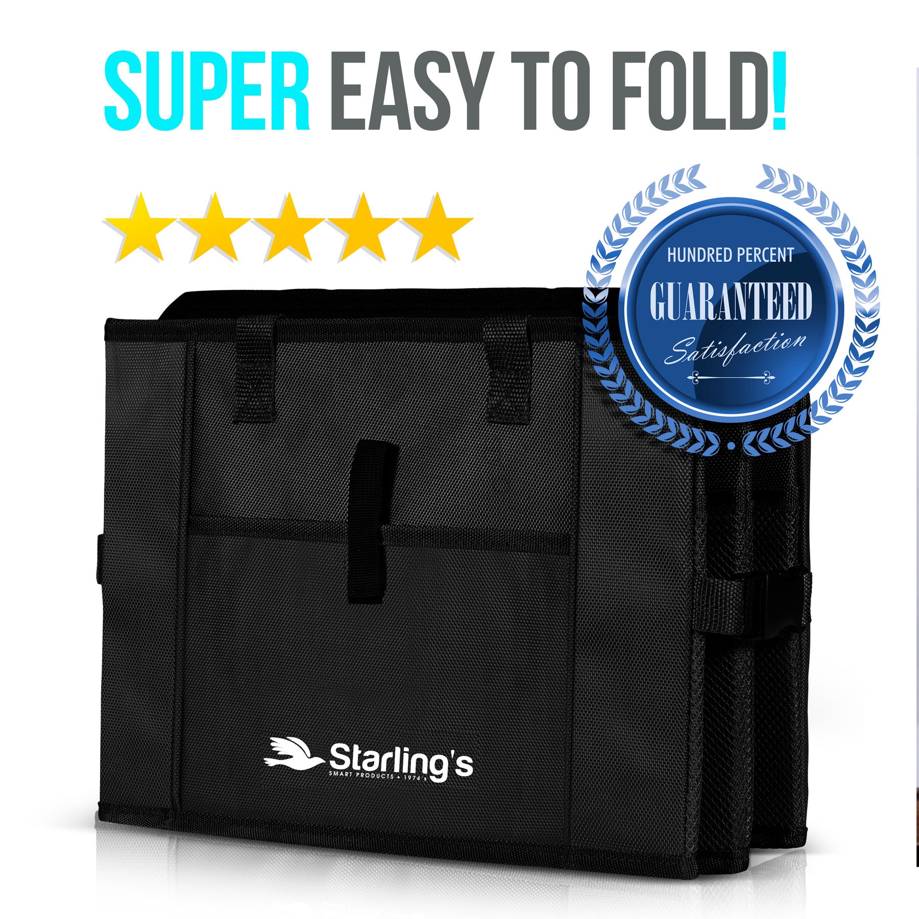 Starling's Car Trunk Organizer - Super Strong, Foldable Storage Cargo